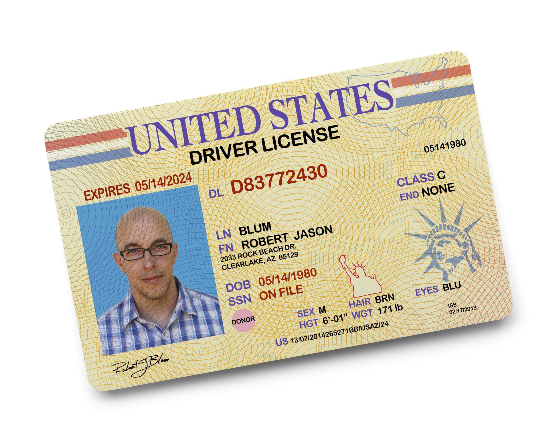 Possession of a Fake ID in California: Penal Code 470(b) (PC) 1 A sample driver's license to illustrate California fake ID laws